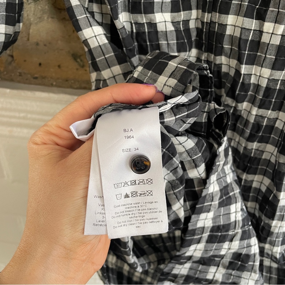 GANNI Charron Mini Dress - Seersucker Check - Picture 4 of 8